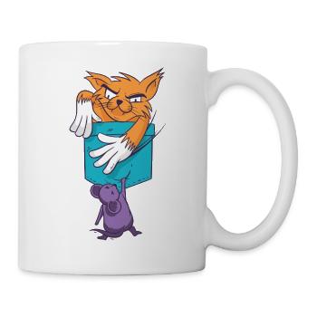 Chat joueur avec motif de souris - Mug blanc - blanc - Droite