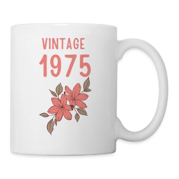 Vintage 1975 pastel floral design - Mug - white - Right