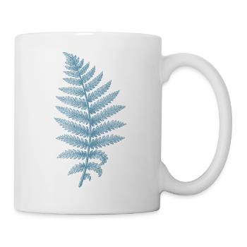 Feuille de fougère Artistic Bleue - Mug blanc - blanc - Droite
