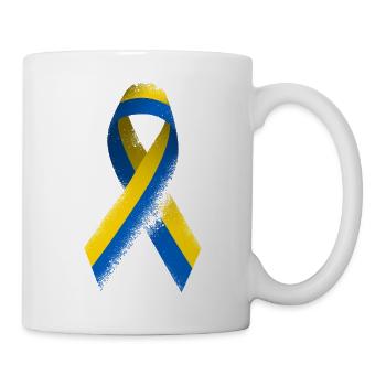 Ukraine ribbon peace flag - Mug - white - Right