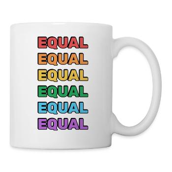 LGBTQ+ Gleichheit Regenbogen Pride Merch - Tasse - Weiß - Rechts