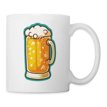Icône en verre de bière - Mug blanc - blanc - Droite