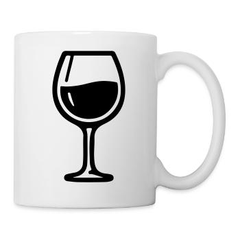 wine glass symbol wine - Mug - white - Right