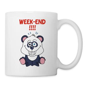 Panda am Wochenende - Tasse - Weiß - Rechts