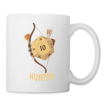 W20 mit Pfeil & Bogen – Hunter Fantasy Dice - Tasse - Weiß - Rechts