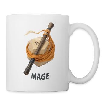 W20 mit Zauberstab – Mage Fantasy Dice - Tasse - Weiß - Rechts