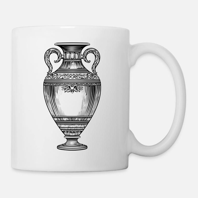 Greek Amphora – Black Minimal Ancient Art - Mug - white