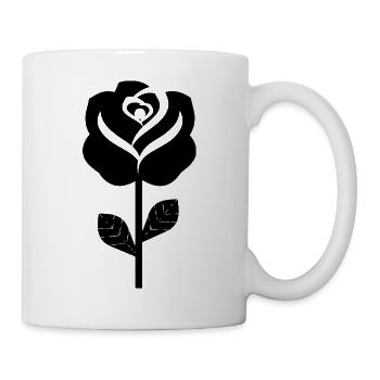 Schwarze Rose - Tasse - Weiß - Rechts