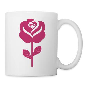 Abstract Pink Rose Illustration - Mug - white - Right