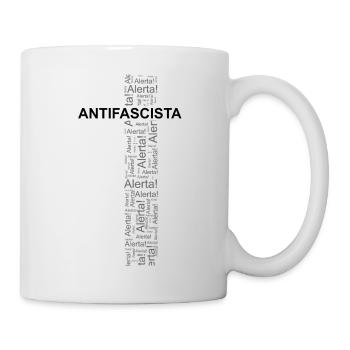 Alert! Antifascista! - Wortkunst - Tasse - Weiß - Rechts