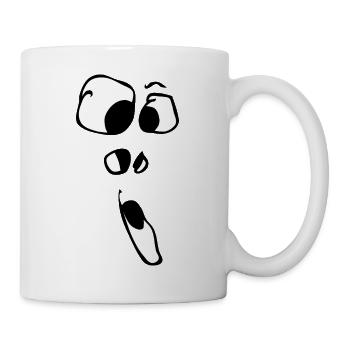 Hourra! Visage Fantôme Fantôme Halloween Bande Dessinée - Mug blanc - blanc - Droite
