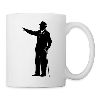 Gentleman Silhouette mit Stock - Tasse - Weiß - Rechts