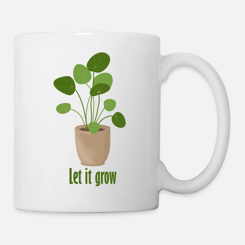 let it grow – Tellerpflanze - Tasse - Weiß
