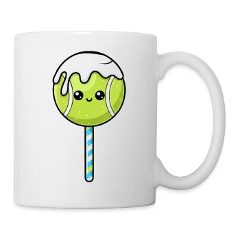 Tennis Nourriture Dessin animé Humour - Mug blanc - blanc - Droite