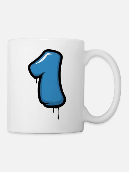 Design numéro un bleu - Mug blanc - blanc