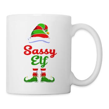 Elfe Elf Weihnachtsgeschenk Nervensäge - Tasse - Weiß - Rechts