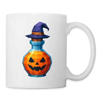 Citrouille low poly dans une fiole de sorcière - Mug blanc - blanc - Droite