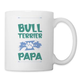 bull terrier dogs dad - Mug - white - Right