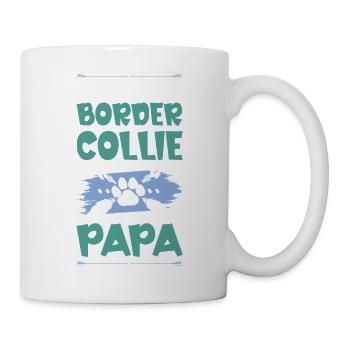 Border Collie chiens papa - Mug blanc - blanc - Droite