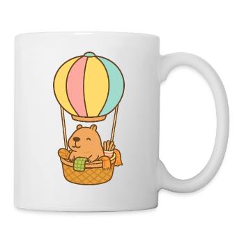 Capybara in a hot air balloon – sweet & relaxed 🎈 - Mug - white - Right