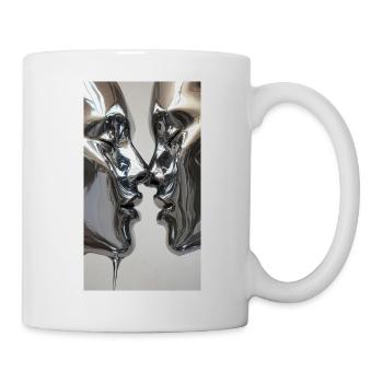 Silberne Kussfiguren - Tasse - Weiß - Rechts