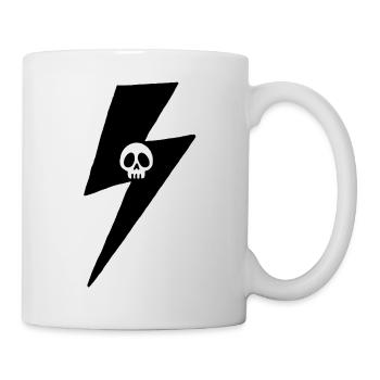 Minimalistischer Schädel Blitz - Tasse - Weiß - Rechts