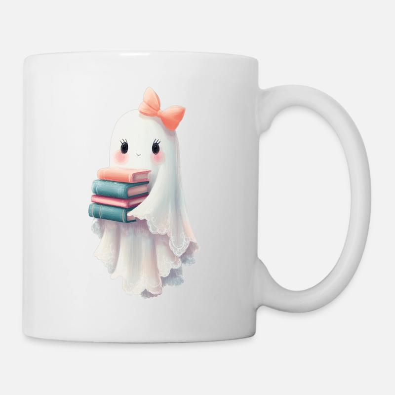 Geist Halloween Bücher - Tasse - Weiß