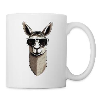 Lama avec lunettes de soleil - Mug blanc - blanc - Droite
