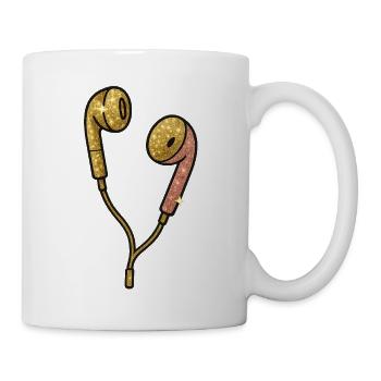 Motif de casque à paillettes glamour - Mug blanc - blanc - Droite