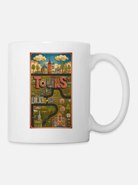 Whimsical Tours City France Vintage Art - Mug - white