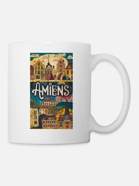 Amiens Stadtbild Laune Frankreich Stadt - Tasse - Weiß