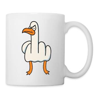 you me too - stinky finger - middle finger - Mug - white - Right