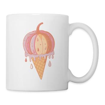 Glace Citrouille pastel fondu en cornet - Mug - white - Right
