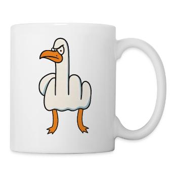 Mittelfinger Gans Sarkasmus - Tasse - Weiß - Rechts
