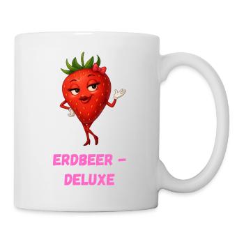 Erdbeere Dame Deluxe Charme Karikatur  - Tasse - Weiß - Rechts