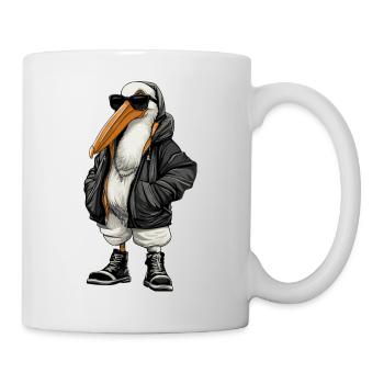 Pelikan Vogel Cool Winter - Tasse - Weiß - Rechts