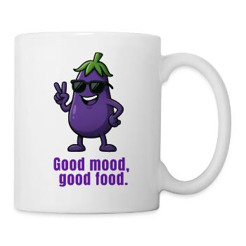 Bonne humeur - Aubergine Dessin animé Légumes - Mug blanc - blanc - Droite