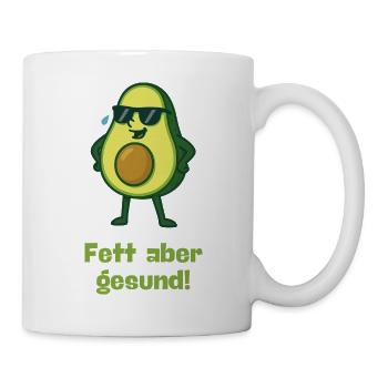 Avocado Sonnenbrille Fett aber Gesund Karikatur  - Tasse - Weiß - Rechts