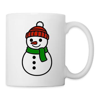 Süßer Schneemann mit Mütze & Schal - Tasse - Weiß - Rechts