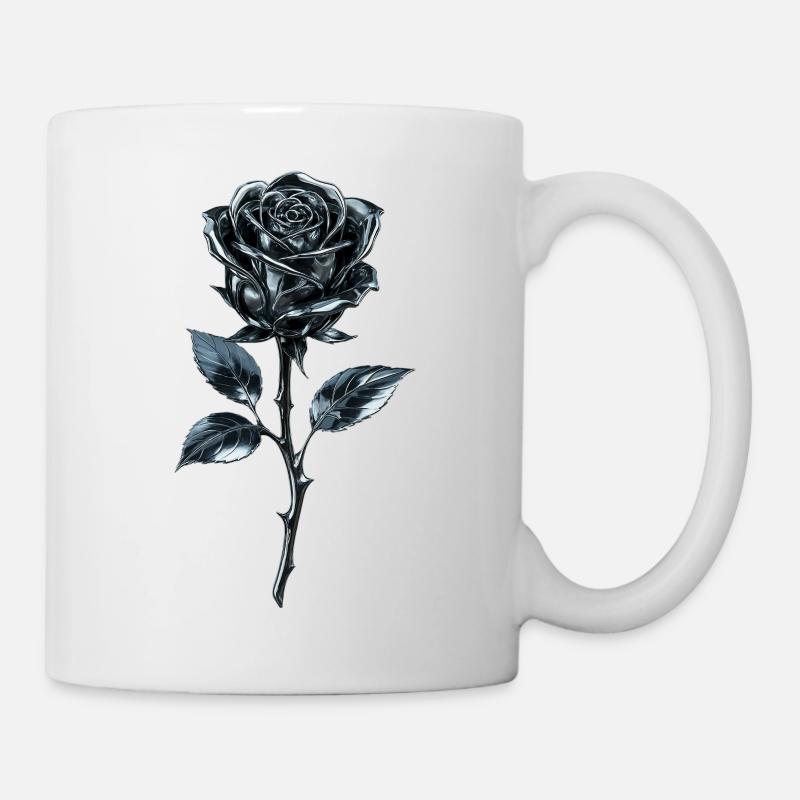 Metallische Blaue Rose - Tasse - Weiß