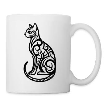 Cool Cat – Minimalist Cat Design - Mug - white - Right