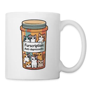 Anti Depressant Cats - Funny Cat T-Shirt - Mug - white - Right