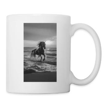 Pferd am Strand - Tasse - Weiß - Rechts