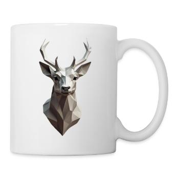 Geometric Deer Head Low-Poly - Mug - white - Right