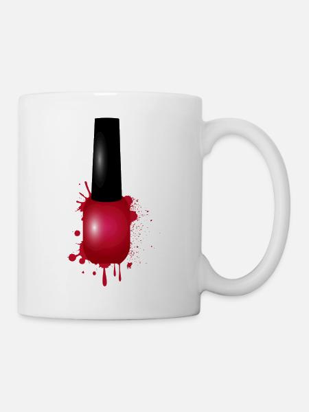 Roter Nagellack im Graffiti-Stil Illustration - Tasse - Weiß