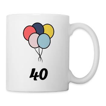 40. 40 YEARS. 40th ANNIVERSARY. 40 YEARS ANNIVERSARY. - Mug - white - Right