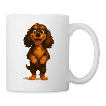 Cocker Spaniel breit grinsend - Tasse - Weiß - Rechts