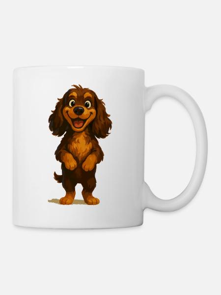 Cocker Spaniel breit grinsend - Tasse - Weiß