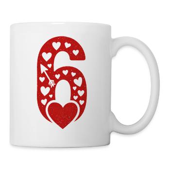 Fun 67 Number 6-7 6 7 Matching Valentine's Card Sec - Mug - white - Right