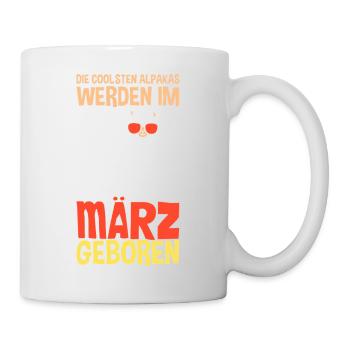 Anniversaire de mars, Alpaga Drôle de parole - Mug blanc - blanc - Droite